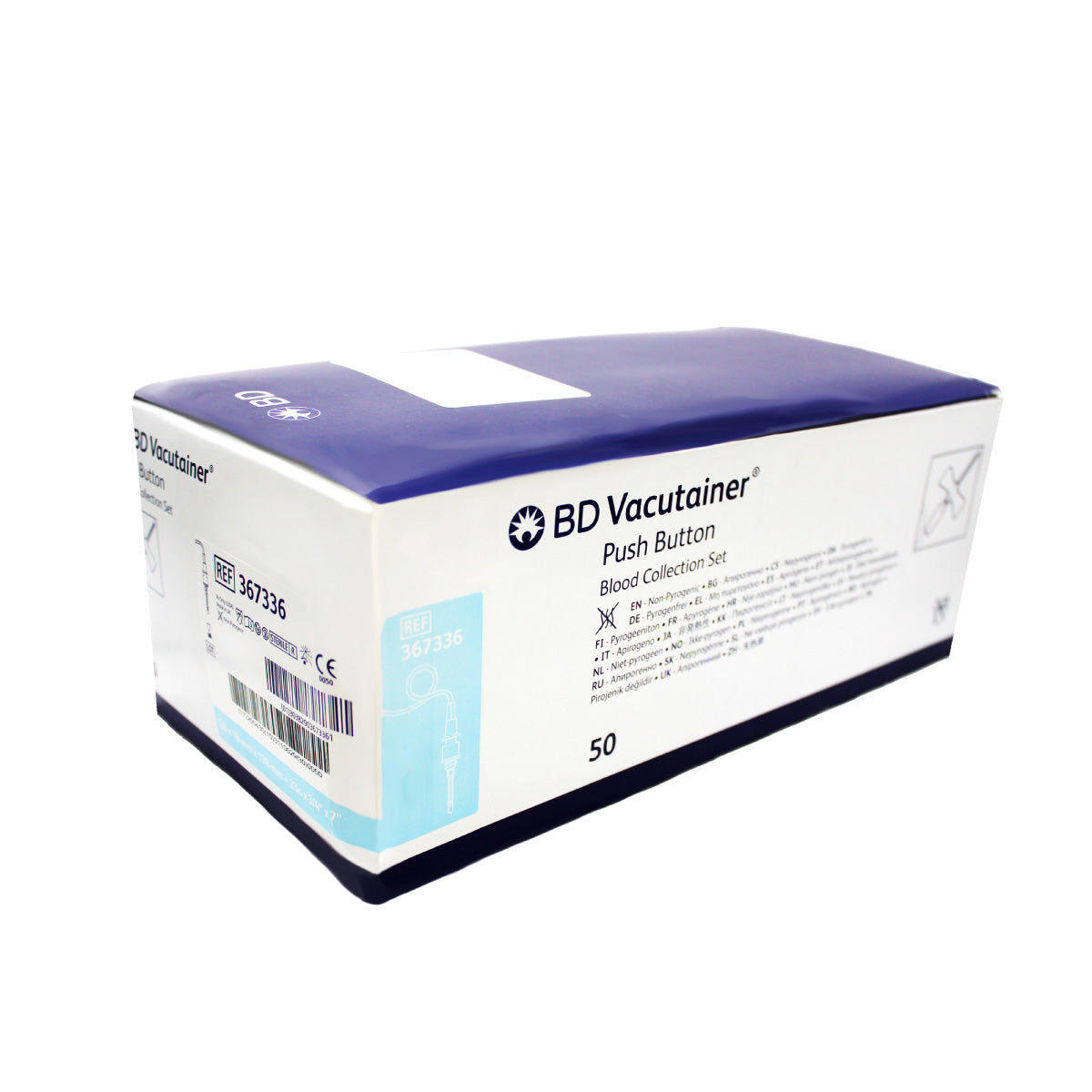 Mariposa-Equipo Alado Bd Vacutainer Push Button Azul 23G x 19 mm