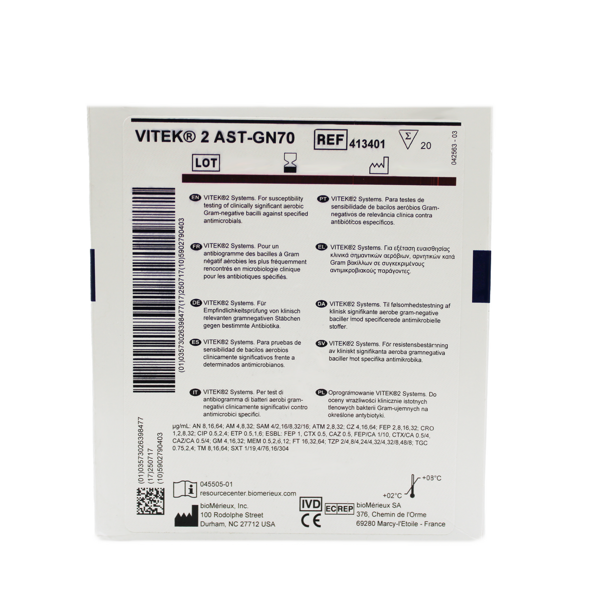Tarjeta VITEK® 2 AST-GN70