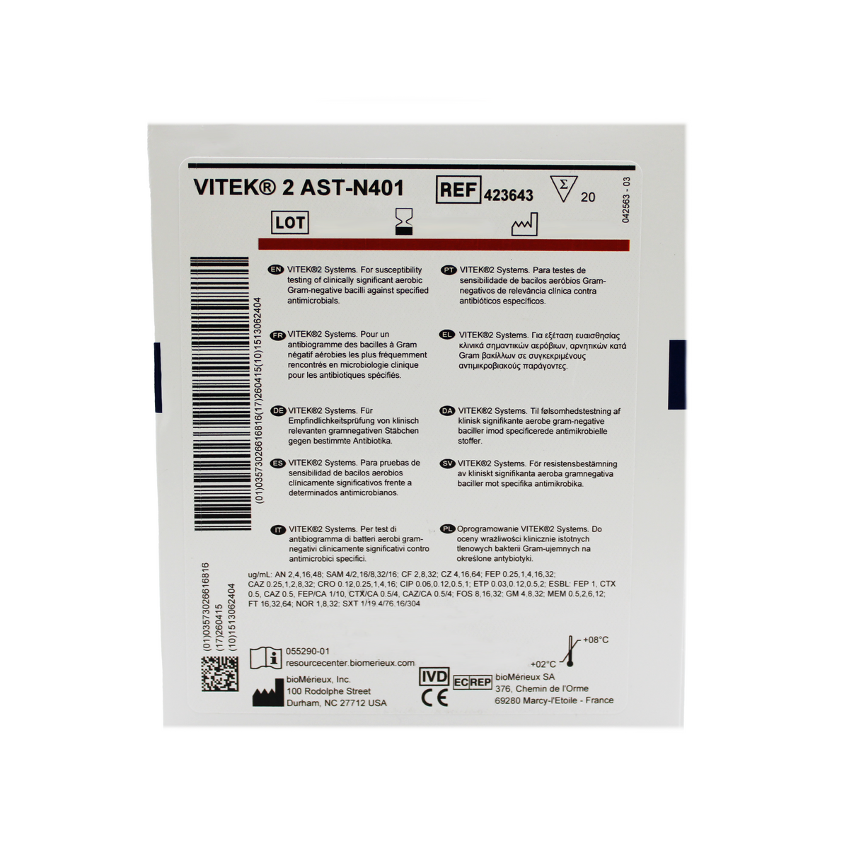 Tarjeta VITEK® 2 AST-N401