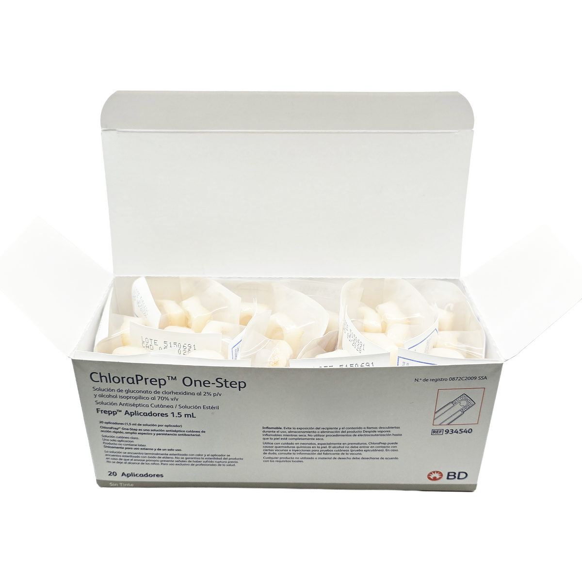 Solución Antiséptica ChloraPrep One-Step Frepp 20 Aplicadores BD