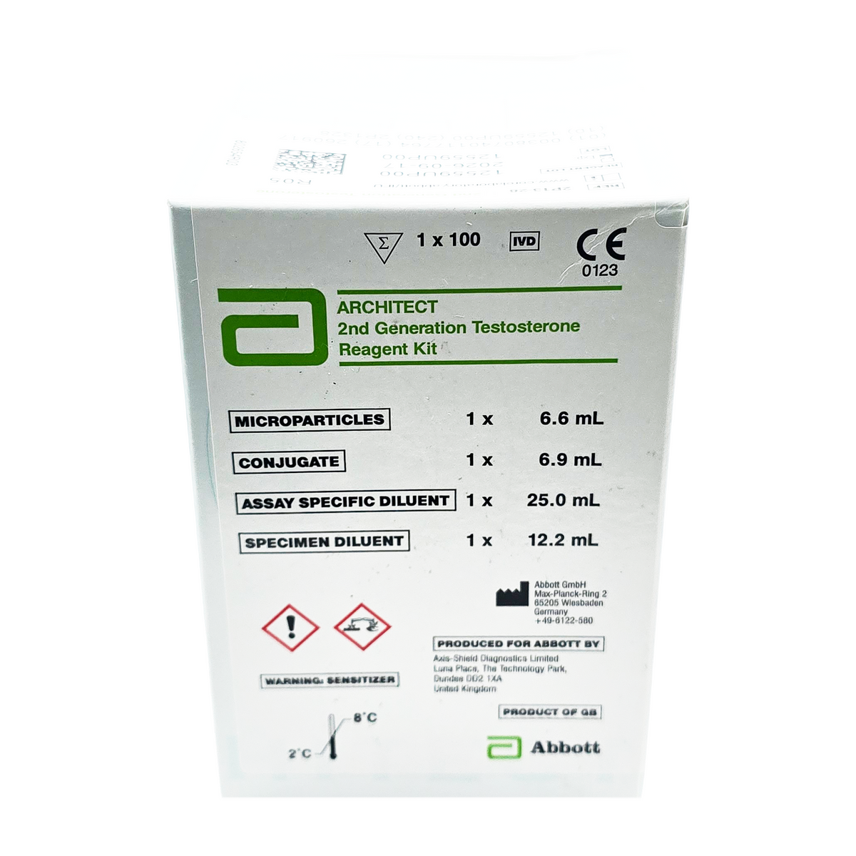 Reactivo Testosterona 2nd Gen Abbott Architect 100 Tests