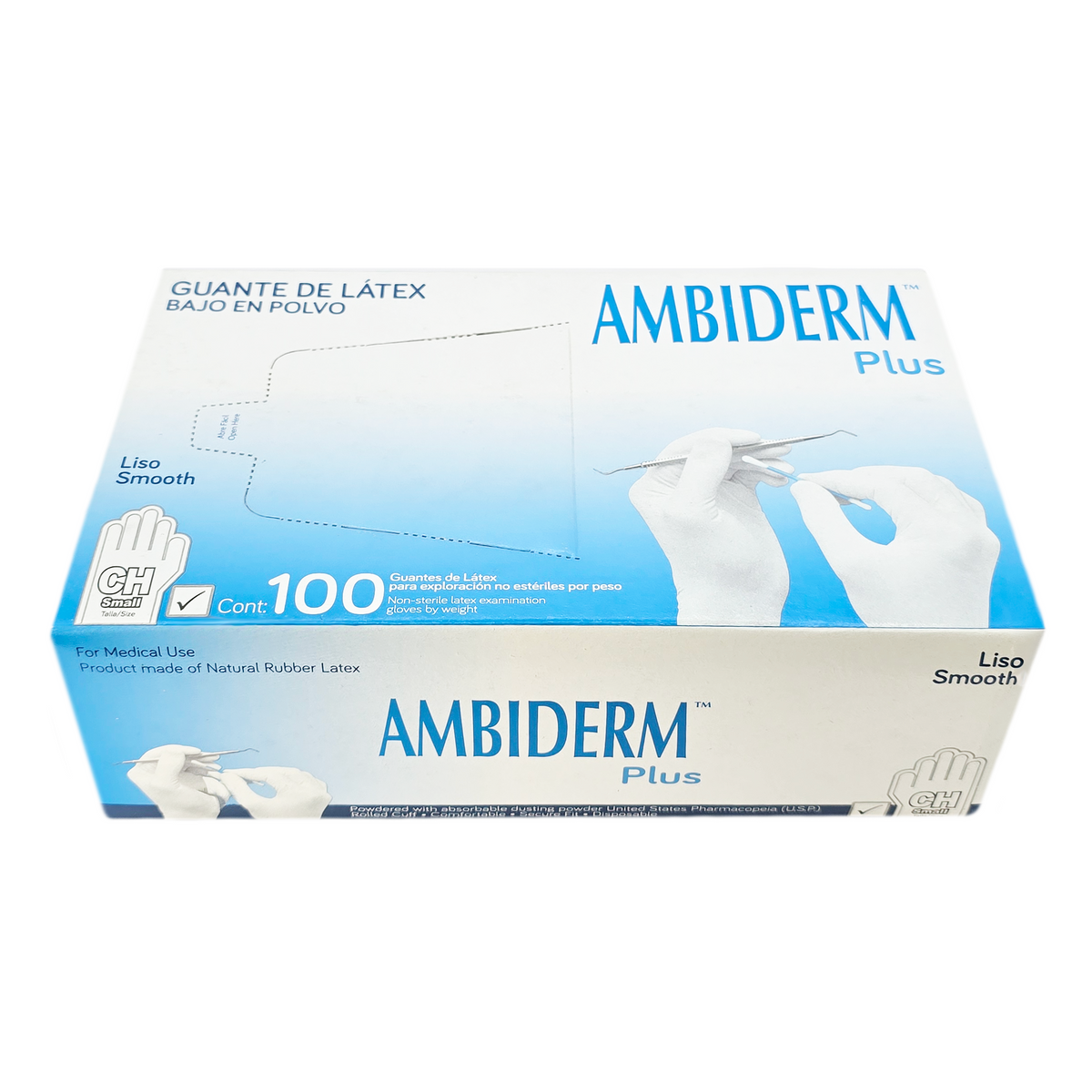 Guante Latex Plus Ambiderm No Estéril Bajo en Polvo