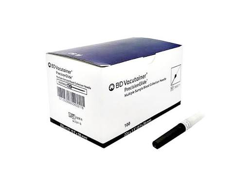 BD Vacutainer 360211 Aguja para Toma Múltiple de Sangre 22G x 38 mm Negra Caja con 100 Piezas