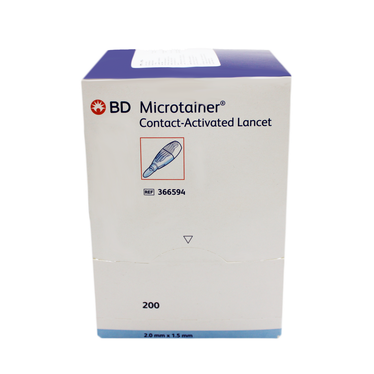 Lanceta Bd Microtainer Contact-Activated Azul 1.5 x 2.0 mm