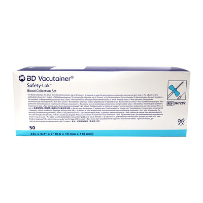 Mariposa-Equipo Alado BD Vacutainer Safety-look de 23G x 19mm / 7” Caja