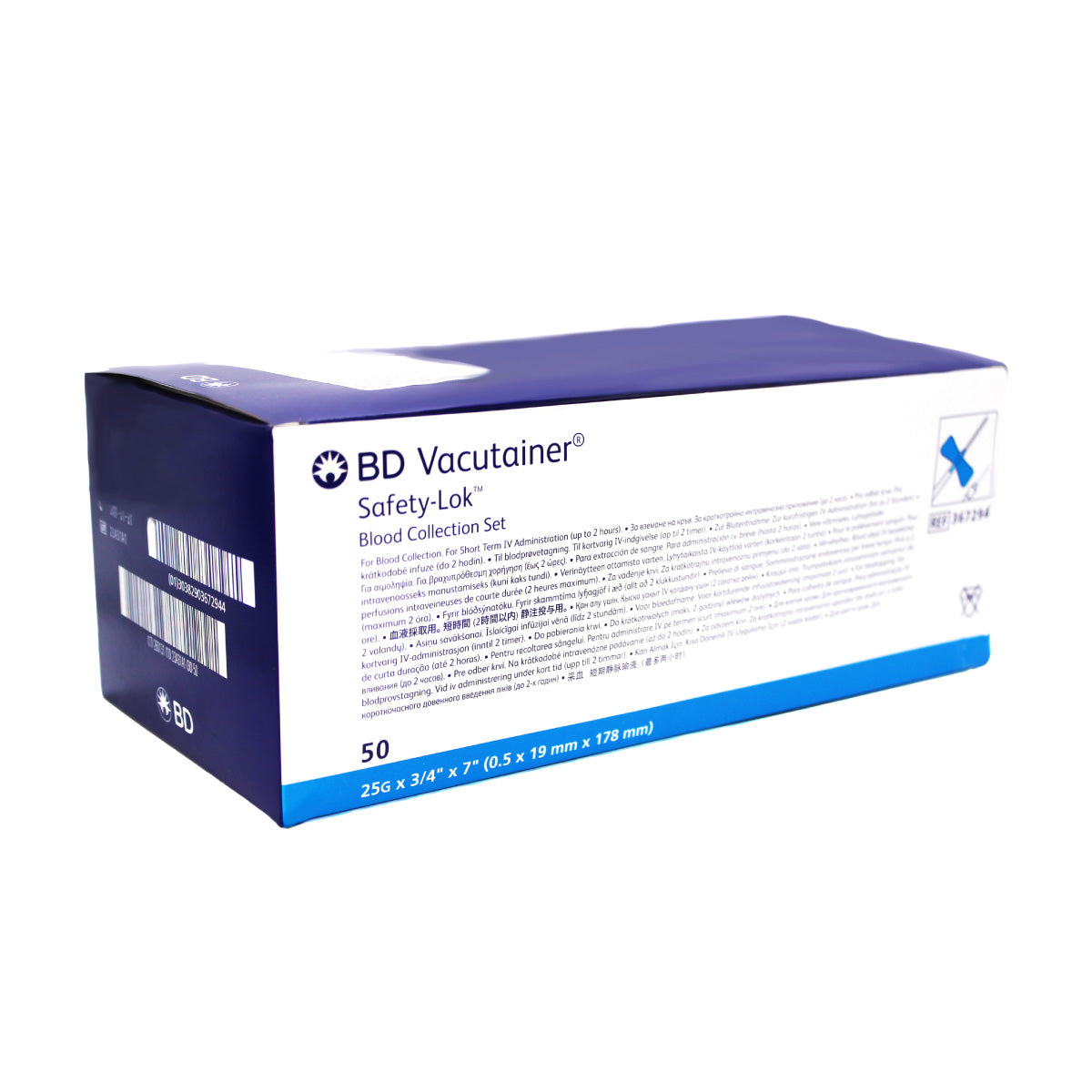 Mariposa-Equipo Alado Bd Vacutainer Safety-Look Azul Marino 25G x 19 mm