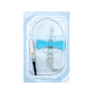Mariposa-Equipo Alado Bd Vacutainer Push Button Azul 23G x 19 mm