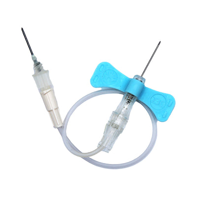 Mariposa-Equipo Alado Bd Vacutainer Push Button Azul 23G x 19 mm