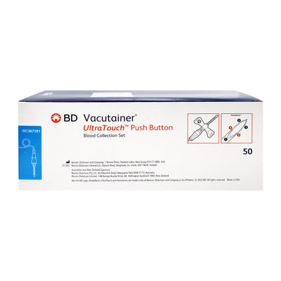 Mariposa-Equipo Alado Bd Vacutainer Ultratouch Push Button Azul Marino 25G x 19 mm