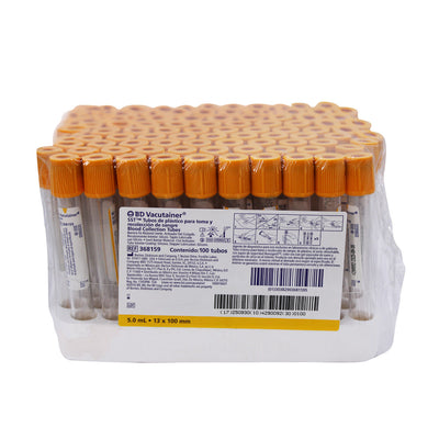 Tubo BD Vacutainer Oro para recolección de sangre con gel separador Gradilla