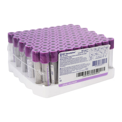 Tubo BD Vacutainer Lila para recolección de sangre con K2EDTA 100 tubos