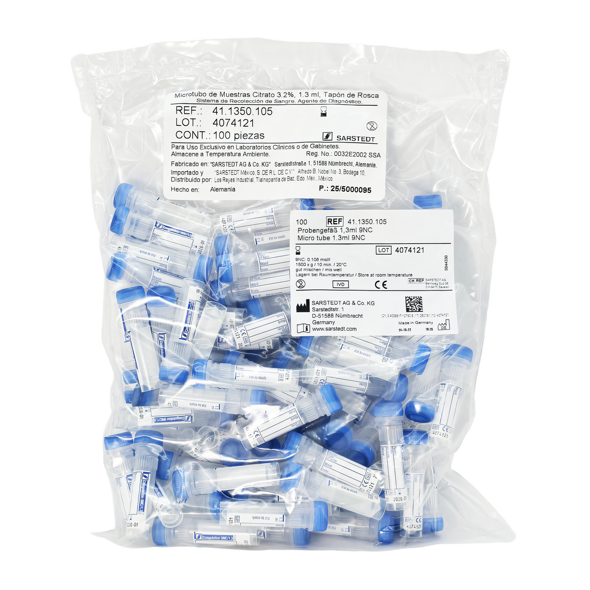 Microtubo Azul 1.3 ml