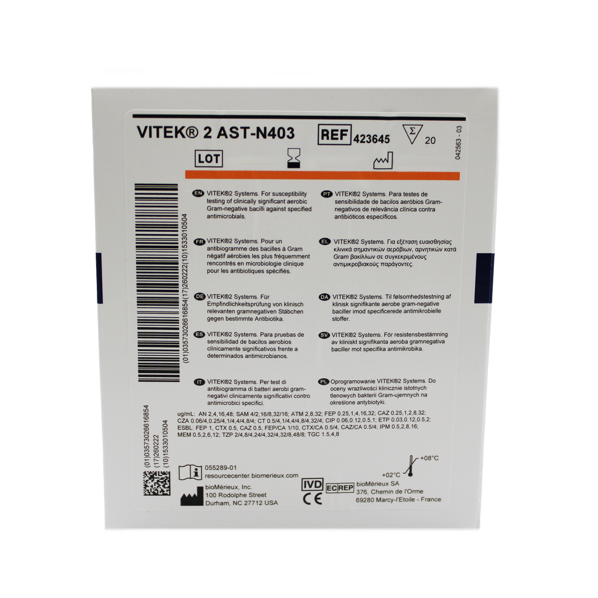 Tarjeta VITEK® 2 AST-N403