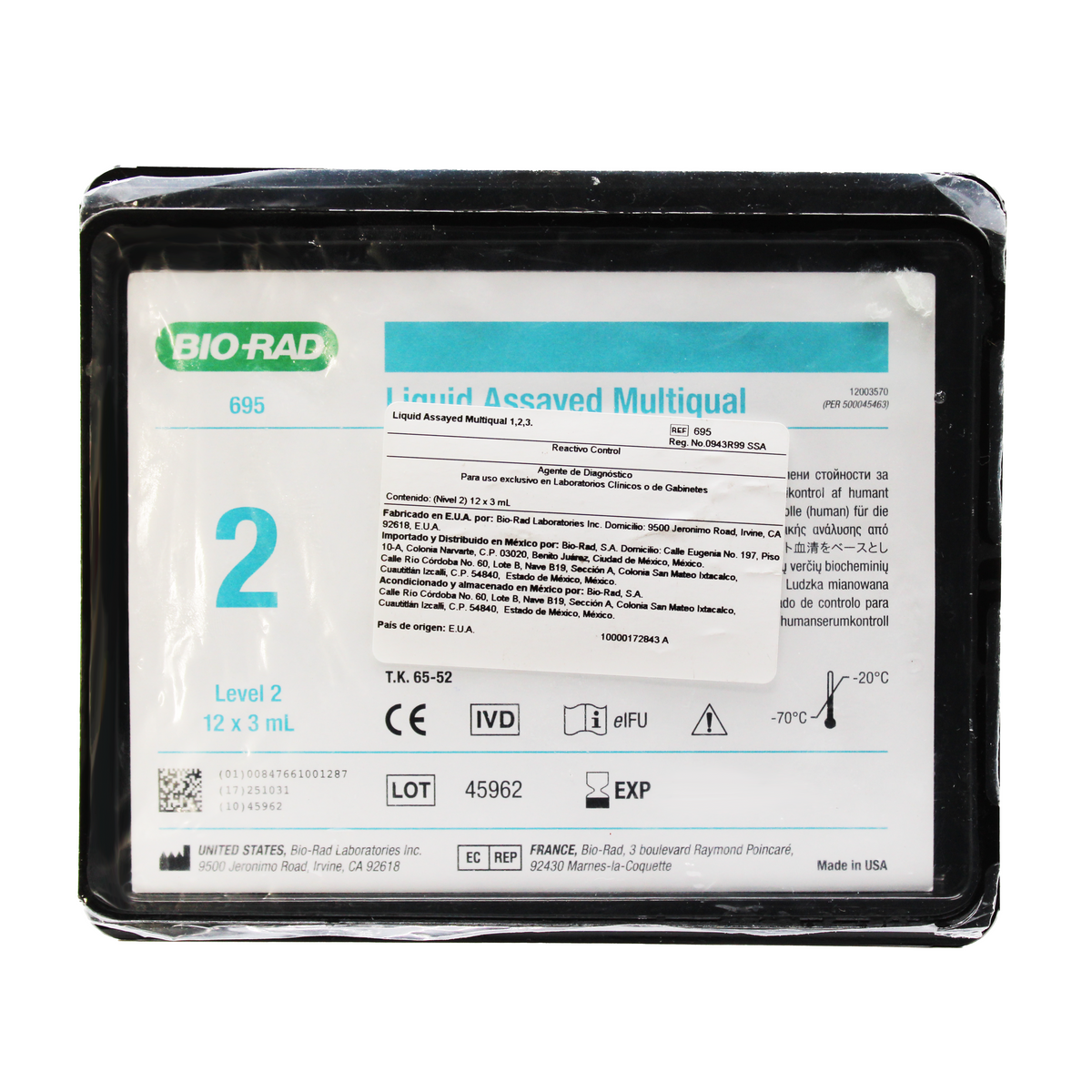 Reactivo Bio-Rad Liquid Assayed Multiqual 2