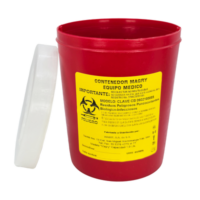 Contenedor Para Residuos Peligrosos Punzocortantes de 1.0 L