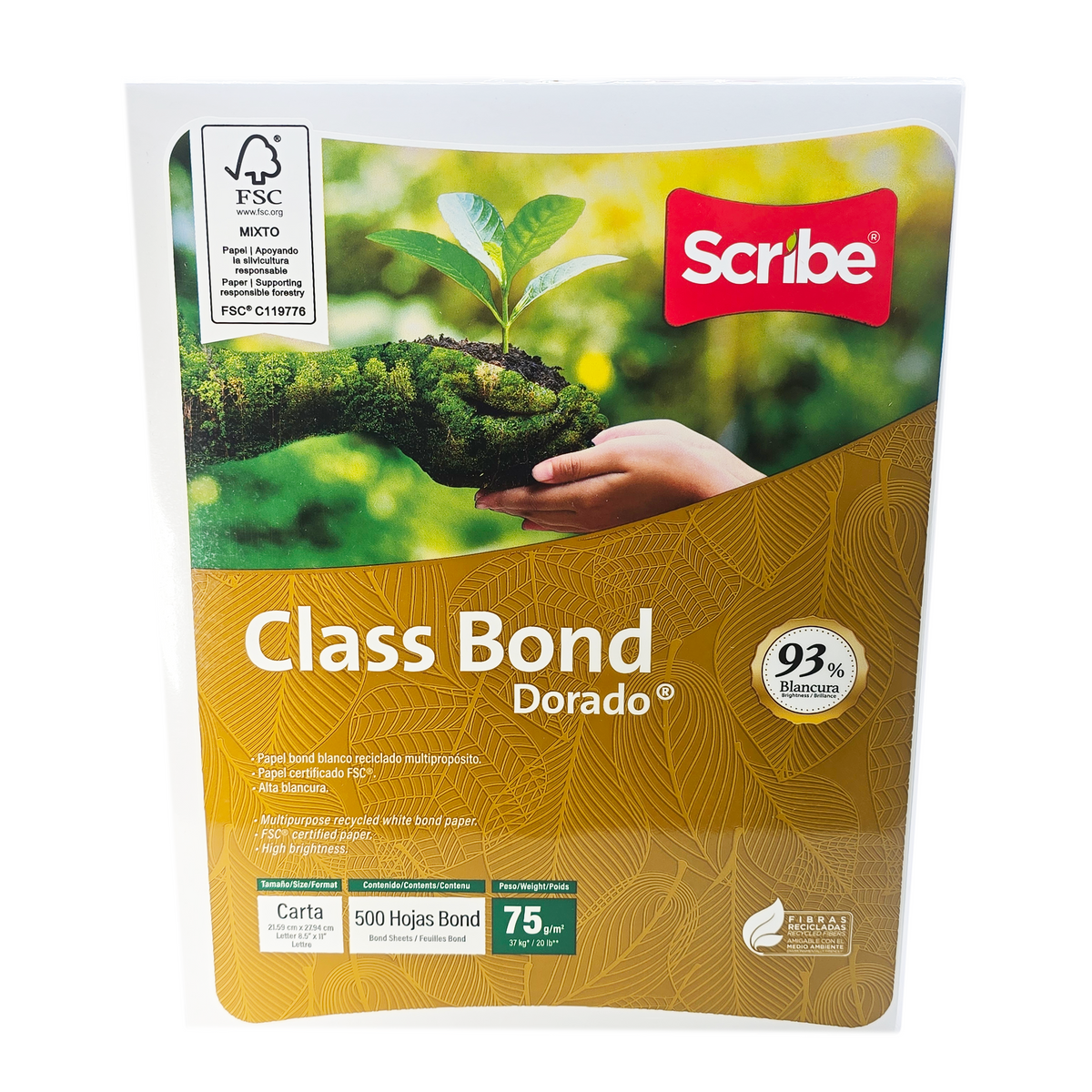 Papel Class Bond Dorado Carta 93%
