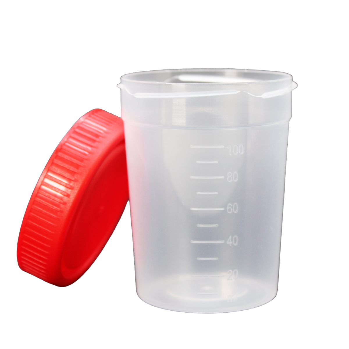 Vaso Recolector 100 ml Tapa Roja Estéril