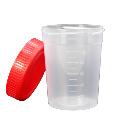 Vaso Recolector 100 ml Tapa Roja Estéril