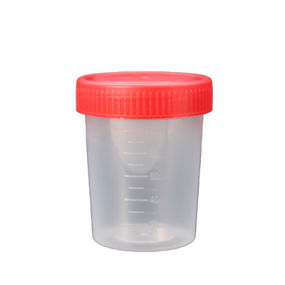 Vaso Recolector 100 ml Tapa Roja Estéril